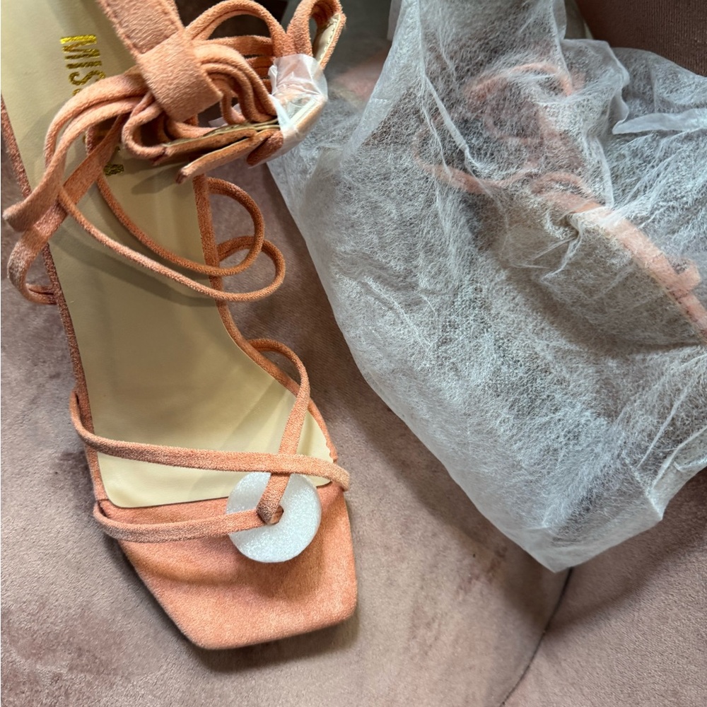 Missguided Tan Heels with Elegant Straps